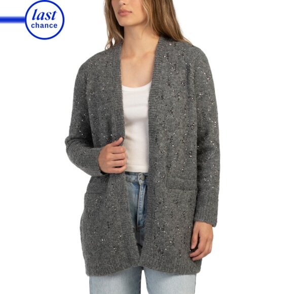 KOBI HALPERIN Grey Melange Reeve Cardigan Sweater - Picture 1 of 2